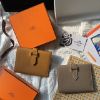 圖片 Hermès Bearn 芝麻色金釦中夾