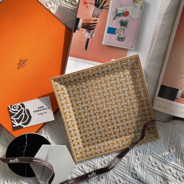 圖片 Hermès 金色馬賽克方盤