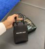 圖片 Balenciaga 593826 Shopper 小牛皮購物袋迷你肩背包 黑色