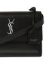 圖片 Saint Laurent 聖羅蘭 YSL 中款 Sunset 粒面小牛皮日落包 黑色