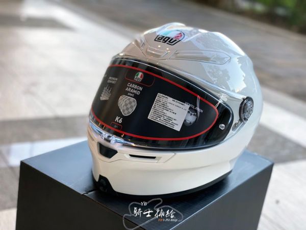 圖片 AGV K-6 素色 WHITE 白 全罩 安全帽 亞洲版 K6 碳纖維 複合纖維