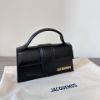 圖片 Jacquemus Bambino 金字logo黑色皮革肩背包