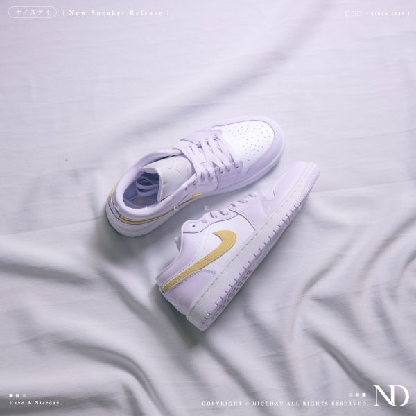 圖片 NICEDAY 現貨 Air Jordan 1 Low Barely Grape 薰衣草金勾 女鞋 DC0774-501
