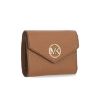 圖片 MICHAEL KORS MK Carmen 皮革三折信封式 棕色錢包 34S1GNME6L230