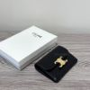 圖片 Celine 凱旋門金扣logo黑色皮革信封卡包