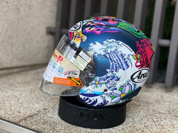 圖片 ARAI VZ-RAM ORIENTAL Flat Blue 消光藍 浮世繪 半罩 VZ RAM