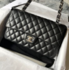 圖片 Chanel 黑銀菱格羊皮coco