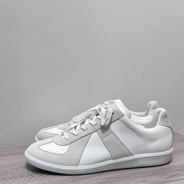 圖片 Maison Margiela Replica 灰白麂皮拼接德訓鞋