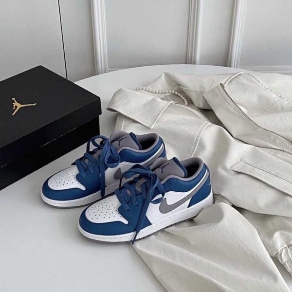 圖片 NIKE AIR JORDAN 1 LOW 藍精靈 午夜藍 白藍 553558-412
