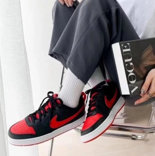 圖片 NIKE COURT BOROUGH LOW 2 GS BRED 黑紅 AJ1 / BQ5448-007 