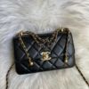 圖片 Chanel 黑金牛皮雙金球