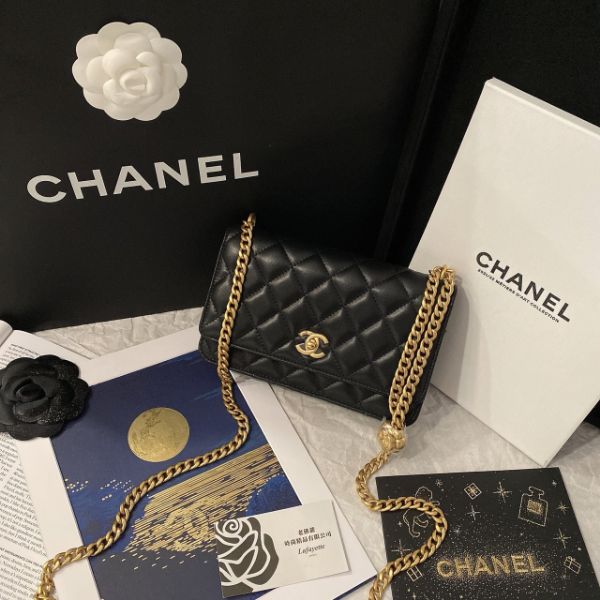圖片 CHANEL 23S 黑金山茶花金球 WOC