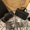 圖片 CHANEL Handle 黑色滑面羊皮 20cm