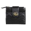 圖片 GUCCI 雙G GG Marmont系列 黑色真皮按扣短夾  672252 DTDHT1000