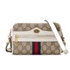 圖片 GUCCI 經典雙G壓紋 米色/烏木色帆布Ophidia 迷你包/肩背包 51735096IWS9794