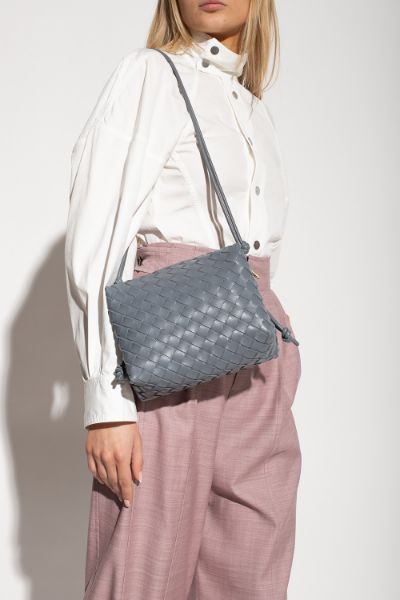 圖片 Bottega Veneta 680255 小款編織皮革 Loop 包 雷霆灰