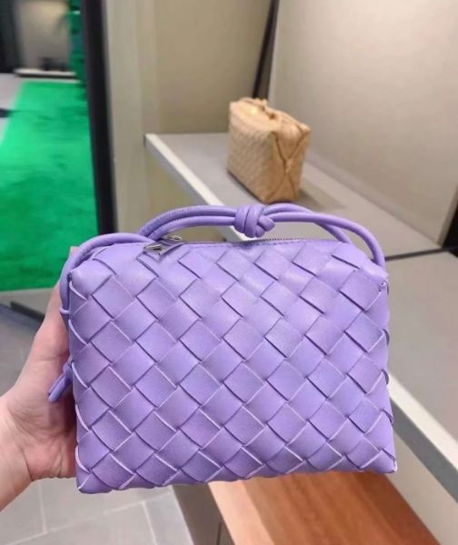 圖片 Bottega Veneta 680255 小款編織皮革 Loop 包 紫藤色