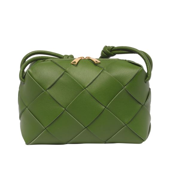 圖片 Bottega Veneta 709417 小款 Cassette 小羊皮相機包 松葉綠