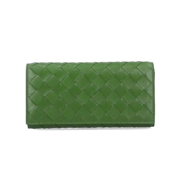 圖片 BOTTEGA VENETA BV 經典長夾 內有金屬拉鍊零錢袋 綠色  666935VCPP3 3141