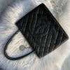 圖片 Chanel vintage 黑銀荔枝希爾頓手提包
