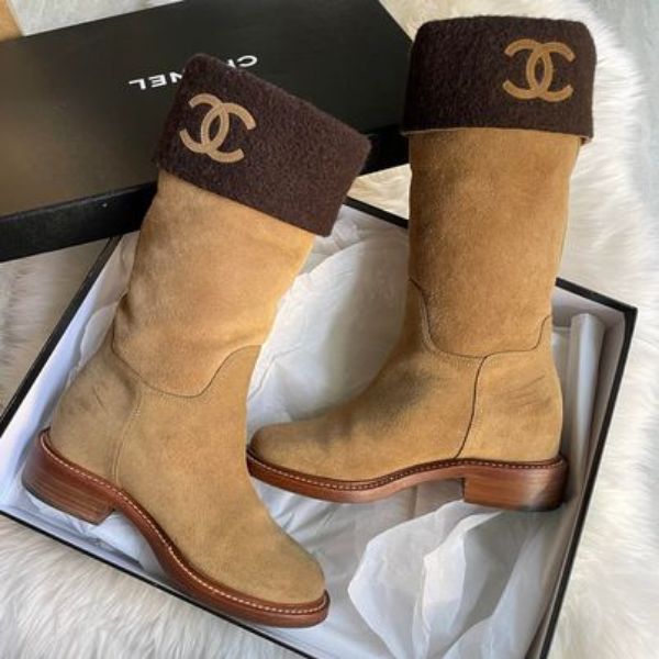 圖片 Chanel 咖色麂皮長靴