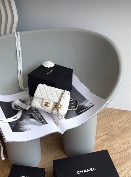 圖片 【CHANEL】CF17方胖子金球款 白金