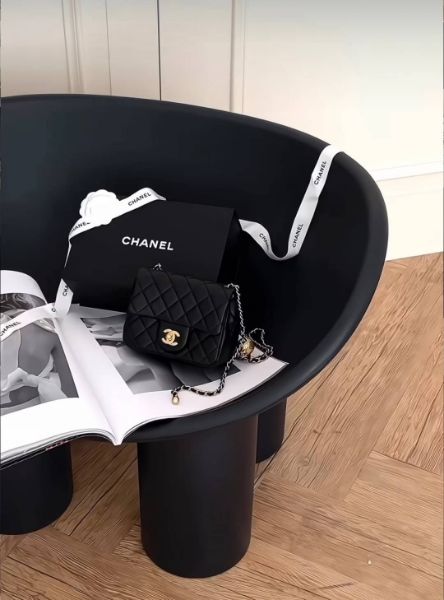 圖片 【CHANEL】CF17方胖金球款 黑金