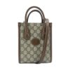 圖片 Gucci Interlocking 帆布手提斜背二用包(671623-咖)