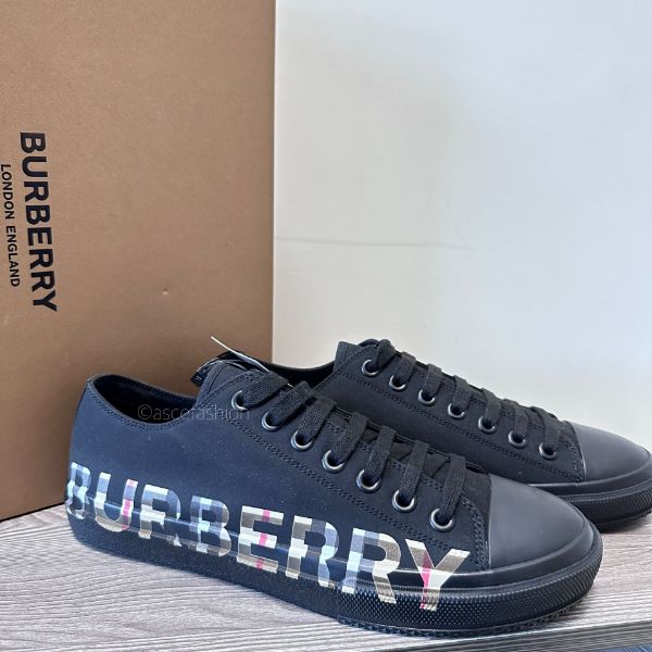 圖片 Burberry Logo 經典格紋黑色休閒鞋
