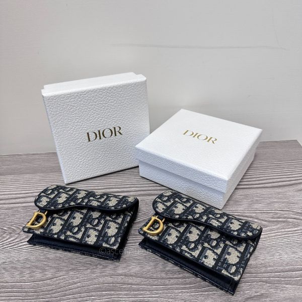 圖片 Dior Oblique Saddle 藍色卡包