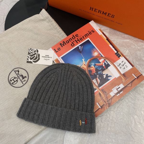 圖片 Hermès 經典H LOGO灰毛帽