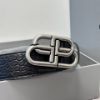 圖片 Balenciaga 3.5cm BB 銀頭鱷魚皮紋黑色皮帶