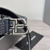 圖片 Balenciaga 3.5cm BB 銀頭鱷魚皮紋黑色皮帶