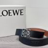 圖片 Loewe黑/焦糖色皮革銀頭雙面皮帶