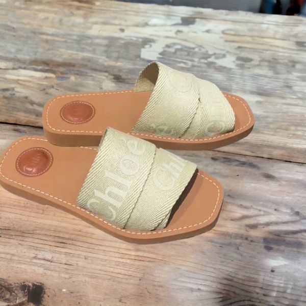 圖片 Chloe 女款 Woody Logo 拖鞋 芥末綠 IT 35/36/37/38/39/40