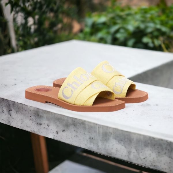 圖片 Chloe 女款 Woody Logo 拖鞋 萊姆黃 IT 35/36/37/38/39/40