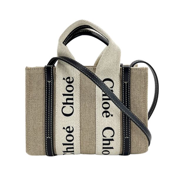 圖片 Chloe Mini Woody 帆布手提斜背二用托特包(海軍藍)