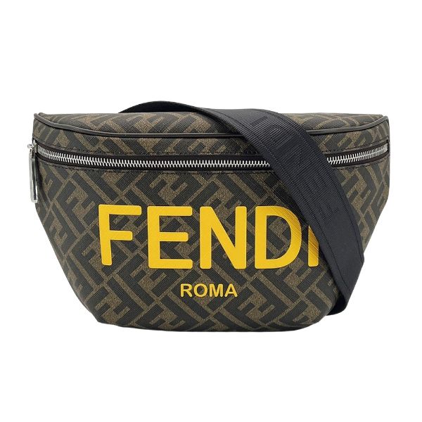 圖片 Fendi FF logo 帆布斜背/腰包(7VA562-棕)