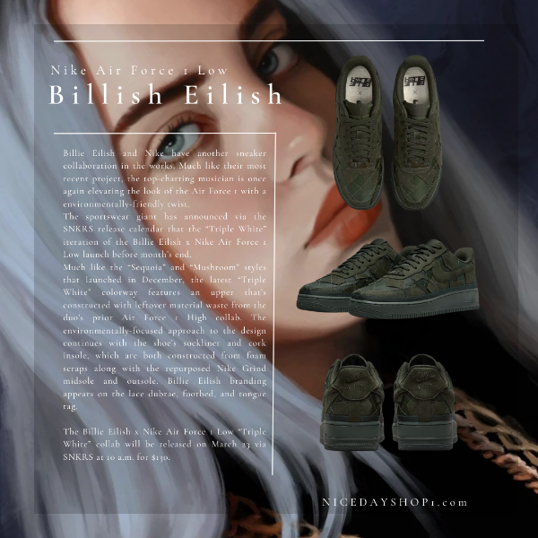 圖片 NICEDAY 代購 Nike Air Force 1 Low x Billie Eilish 黑 聯名 怪奇比莉 男女