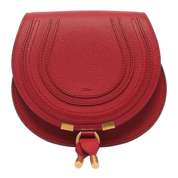 圖片 Chloe Mini Marcie 迷你粒面小牛皮鈴鼓包 紅色