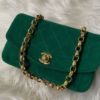 圖片 Chanel vintage祖母綠麂皮黛妃包