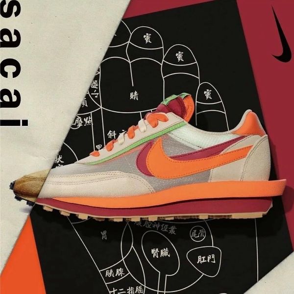 圖片 SACAI X CLOT X NIKE LD WAFFLE "Orange Blaze" 死亡之吻 聯名 解構 米橙