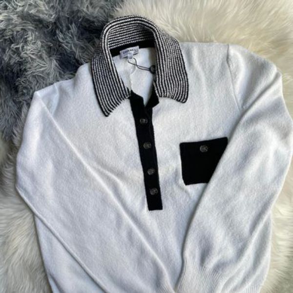 圖片 Chanel 23p 隱藏版白色polo衫