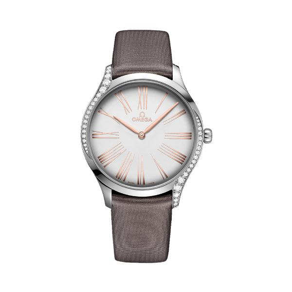 圖片 【OMEGA】歐米茄 碟飛 TRÉSOR系列 銀面 錶殼鑲鑽 石英機芯 39mm