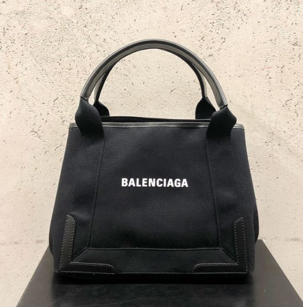 圖片 【現貨在台 】BALENCIAGA NAVY CABAS S小款 黑色 帆布托特包 手提包 339933