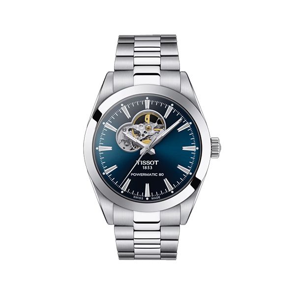 圖片 原廠代理店◆TISSOT◆GENTLEMAN 幸運簍空機械錶 T127.407.11.041.01藍面