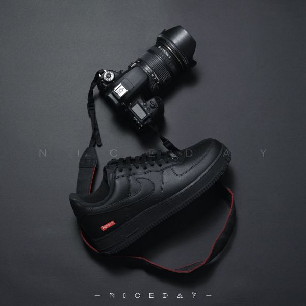 圖片 NiceDay 現貨 Supreme x Nike Air Force 1 黑 聯名 男女 CU9225 001
