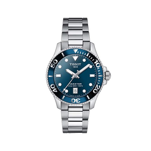 圖片 原廠代理店TISSOT SEASTAR 1000 海星女錶 T120.210.11.041.00 藍面
