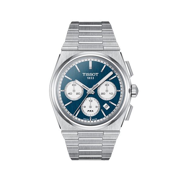圖片 原廠代理店TISSOT PRX 70年代復刻三眼計時機械錶 T137.427.11.041.00 藍面