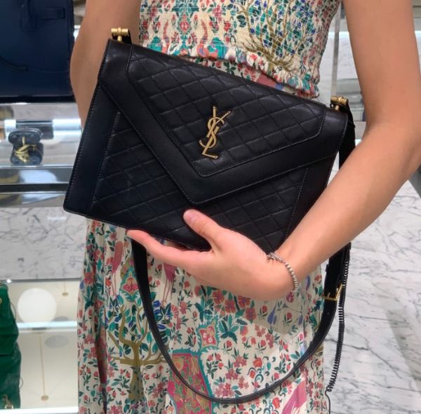 圖片 【現貨在台 】SAINT LAURENT YSL 6688631 Gaby Satchel 菱格紋 信封蓋肩背包